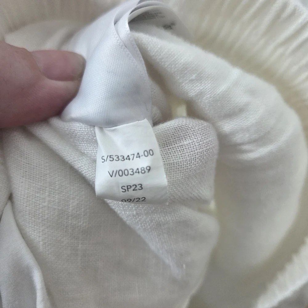 Athleta Retreat Linen High Rise Wide Leg Pants White Size 20 - Picture 6 of 6